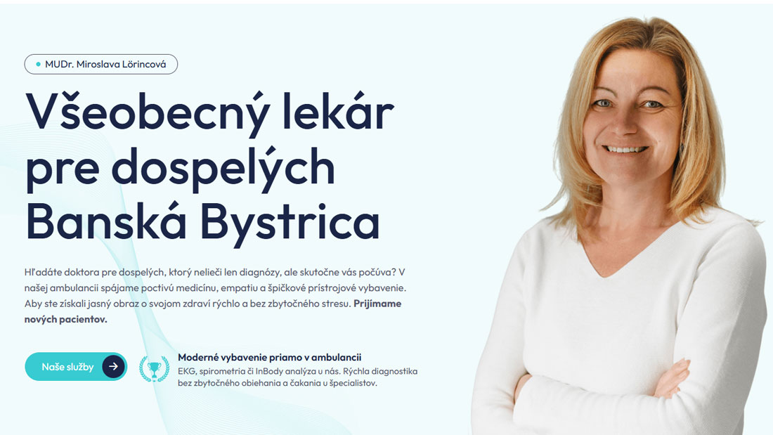 Screenshot MUDr. Lörincová